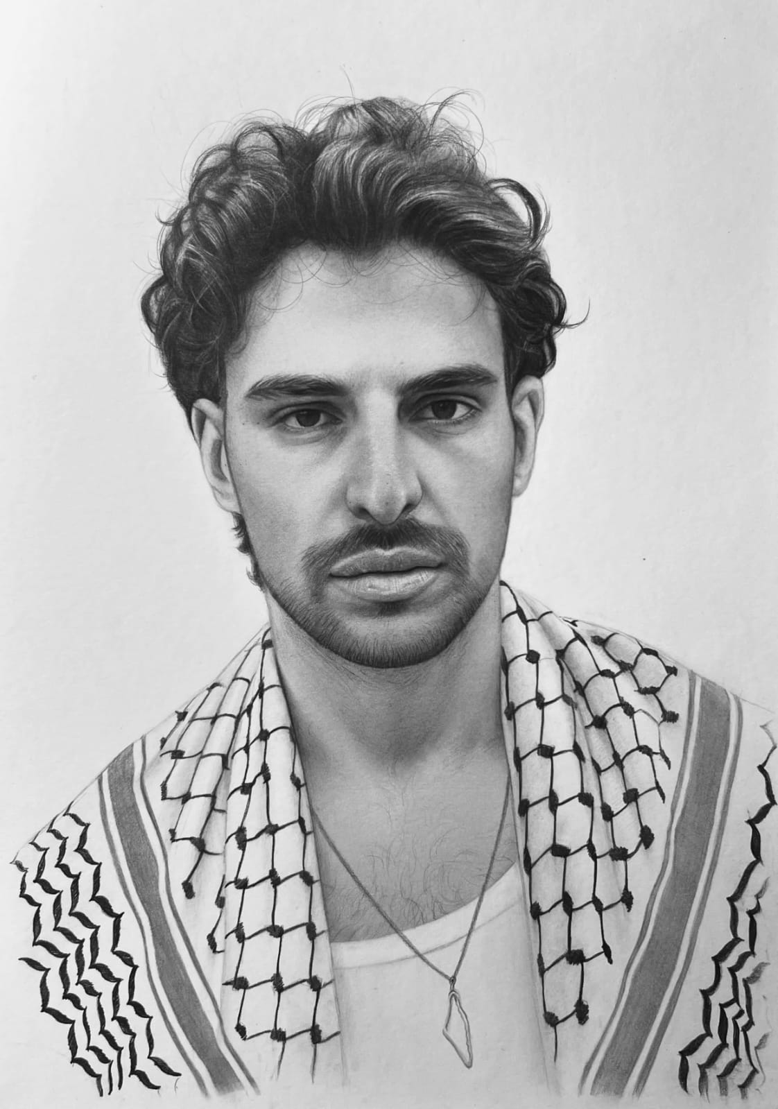 Hand-drawn graphite portrait — original pencil sketch preserved